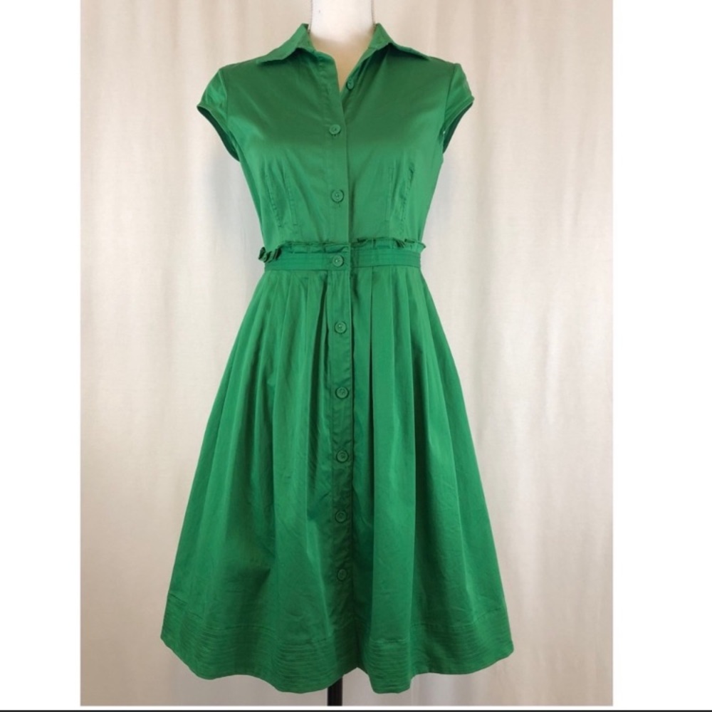 London Times Kelly Green Fit n Flare Dress